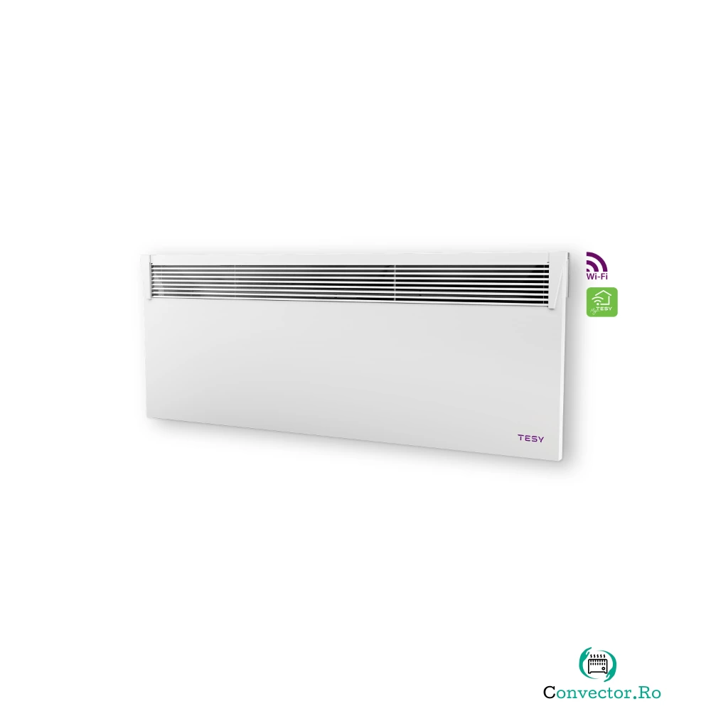 Convector electric de perete Tesy HeatEco Cloud CN031 300 EI, 3000 W, 45 x 9 x 118 cm, display led, control electronic