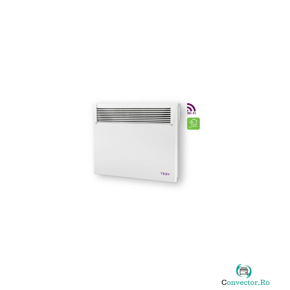 Convector electric de perete Tesy HeatEco Cloud CN031100 EI, 1000 W, 45 x 9 x 56 cm, display led, control electronic