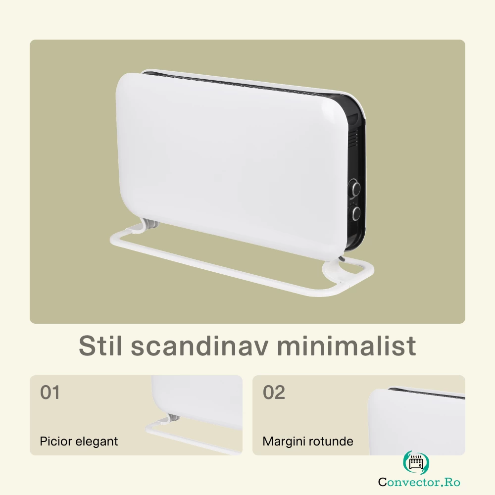 Convector Mill SG2000MEC, 3 niveluri de incalzire, 2000 W, Alb